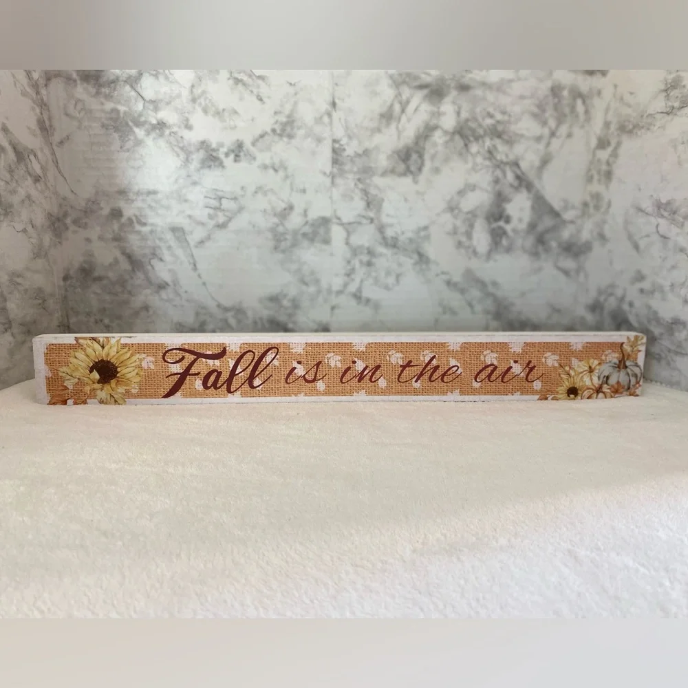 NWT Sunflower 3 Piece Fall Decorations Welcome Sign and Shelf Sitters